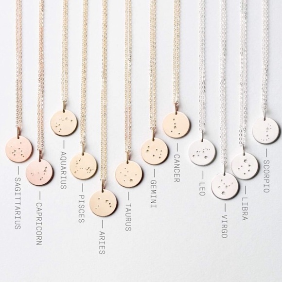 Zodiac Constellation Star Birth Charm Necklace - Picture 5 of 15